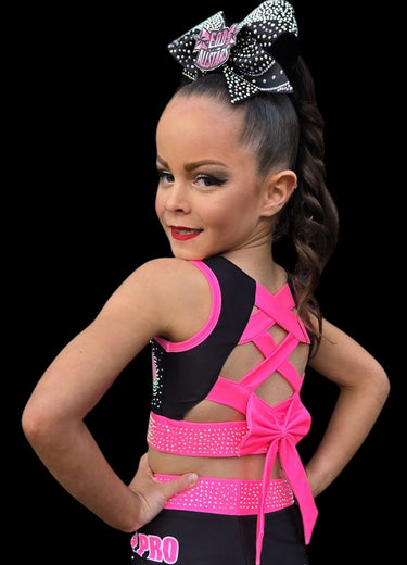 Youth Crop Top "Bling Boss " HOT PINK