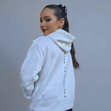 Hoodie Youth - White - Black Embroidery- Cheer Pro Apparel