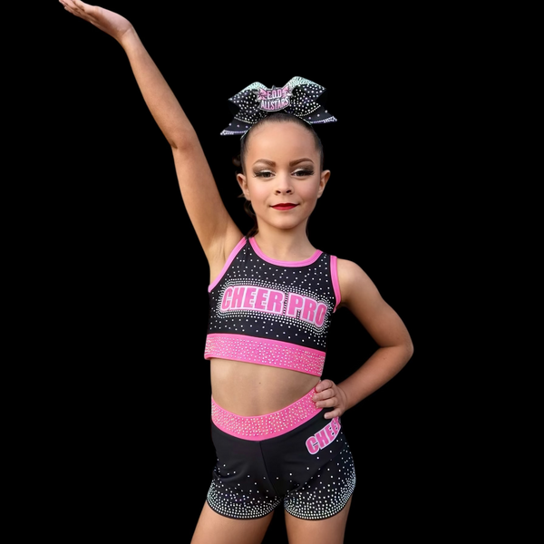 Youth Crop Top "Bling Boss " HOT PINK