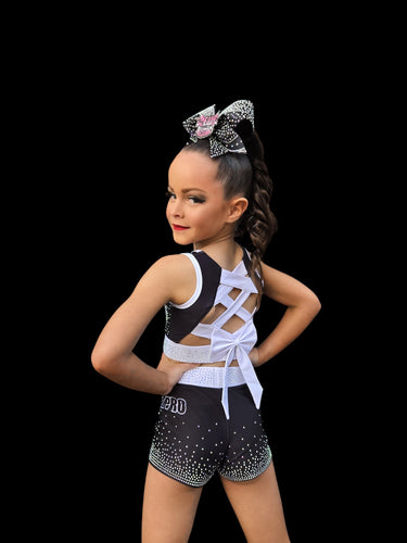 Youth Crop Top "Bling Boss " WHITE