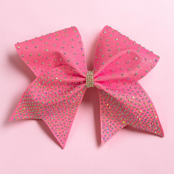 Cheer Bow - Power Pink Rhinestone