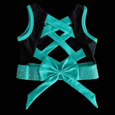 Youth Crop Top "Bling Boss " Teal